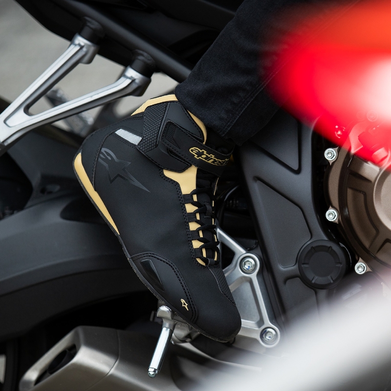 Bottes de moto Alpinestars Stella Sector Noir-Champagne pour femme