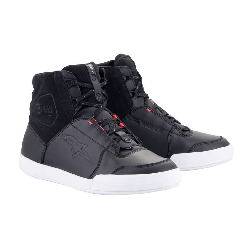 Bottes de moto Alpinestars pour femmes Stella Chrome Drystar noires, blanches et roses