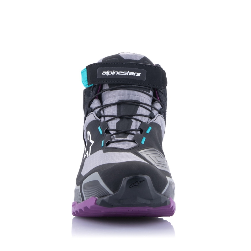 Bottes de moto Alpinestars Femmes Stella CR-X Drystar Noir-Gris-Violet-Turquoise