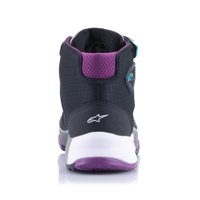 Bottes de moto Alpinestars Femmes Stella CR-X Drystar Noir-Gris-Violet-Turquoise