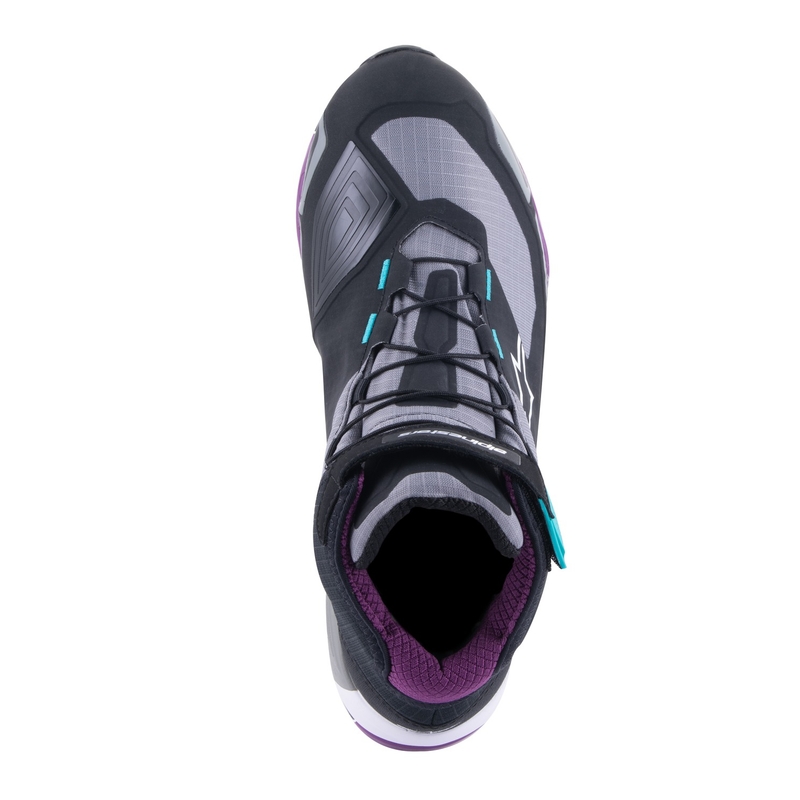 Bottes de moto Alpinestars Femmes Stella CR-X Drystar Noir-Gris-Violet-Turquoise