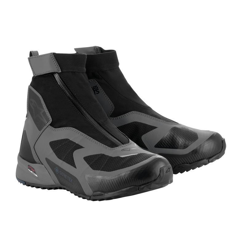 Bottes de moto Alpinestars CR-8 Gore-Tex Noir-Gris-Bleu
