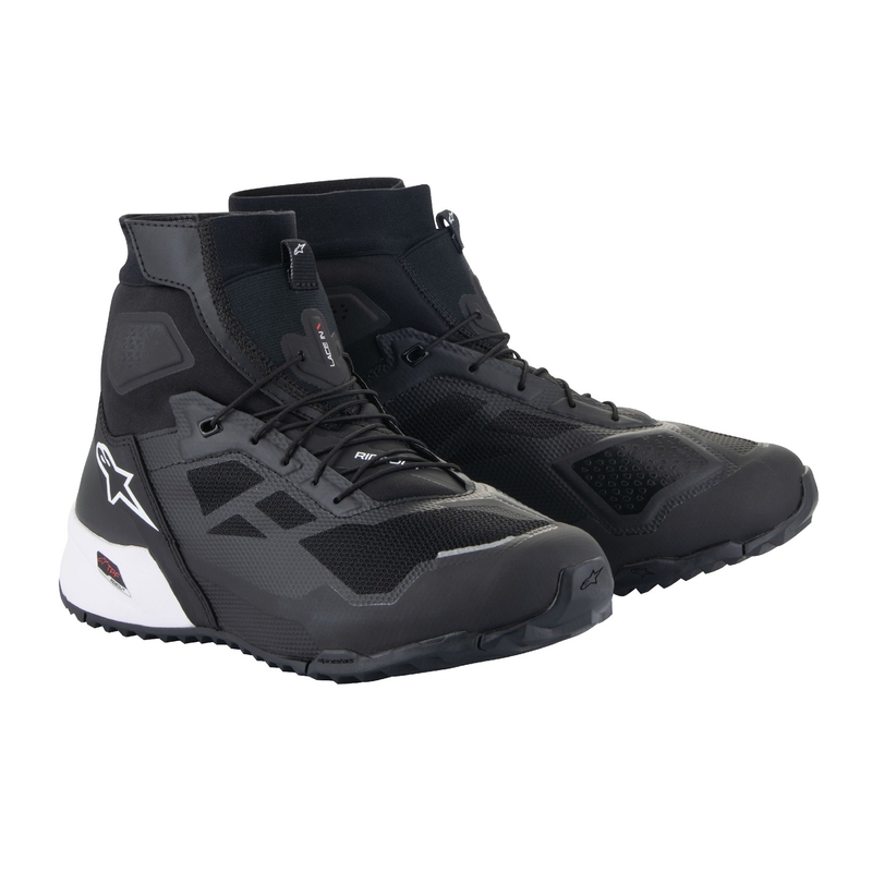 Bottes de moto Alpinestars CR-1 noires et blanches