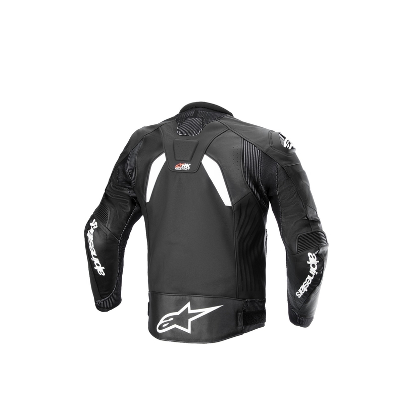 Veste de moto Alpinestars GP Plus R 4 Rideknit en cuir noir et blanc