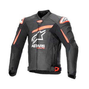 Alpinestars GP plus R 4 Airflow Veste de moto en cuir noir-rouge-fluo-blanc