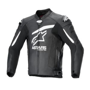Veste moto Alpinestars GP plus R 4 Airflow en cuir noir et blanc
