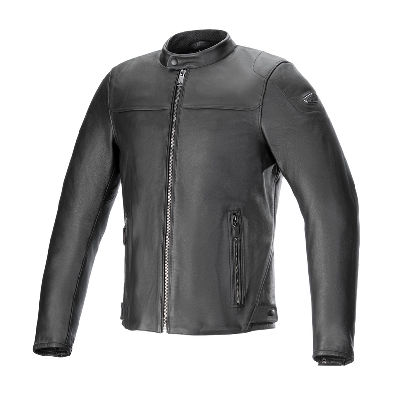 Alpinestars Blacktrack Veste de moto en cuir noir