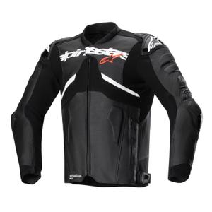 Blouson moto en cuir Alpinestars Atem 5 noir-blanc