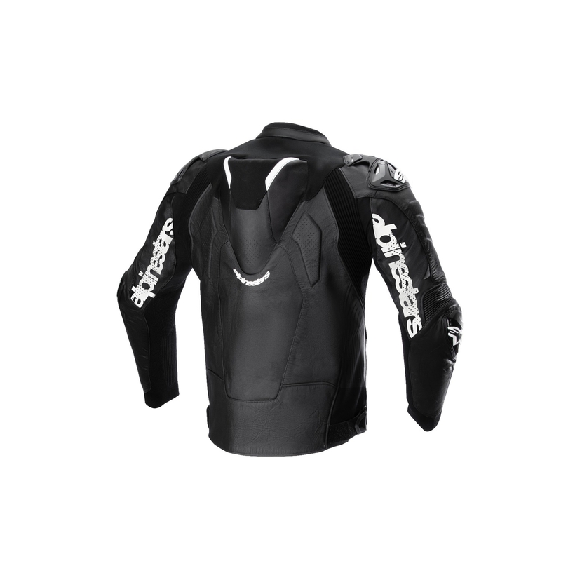 Blouson moto en cuir Alpinestars Atem 5 noir-blanc