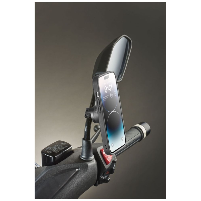 Support QUIKLOX d'Interphone pour miroir ou main courante de moto