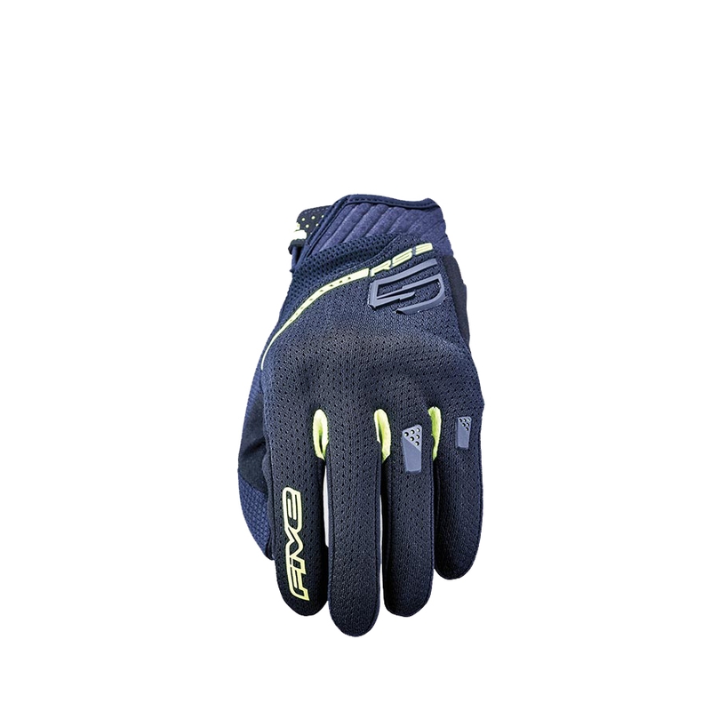 Gants moto FIVE RS3 EVO Airflow noir-jaune fluo