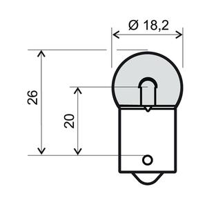 Lamp RMS 12V 10W BA15S (10pcs)