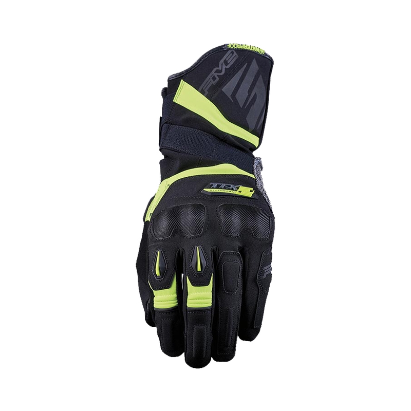 Gants moto FIVE TFX2 WP noir-jaune fluo soldes
