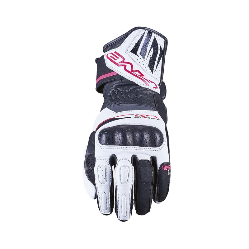 Gants moto femme FIVE RFX Sport blanc et rose