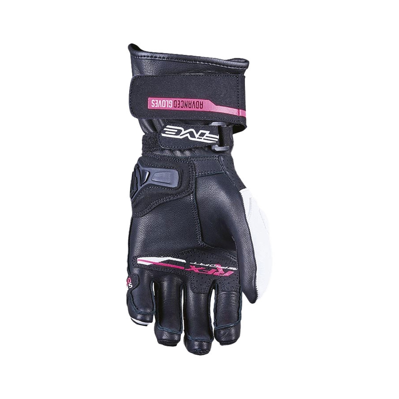 Gants moto femme FIVE RFX Sport blanc et rose