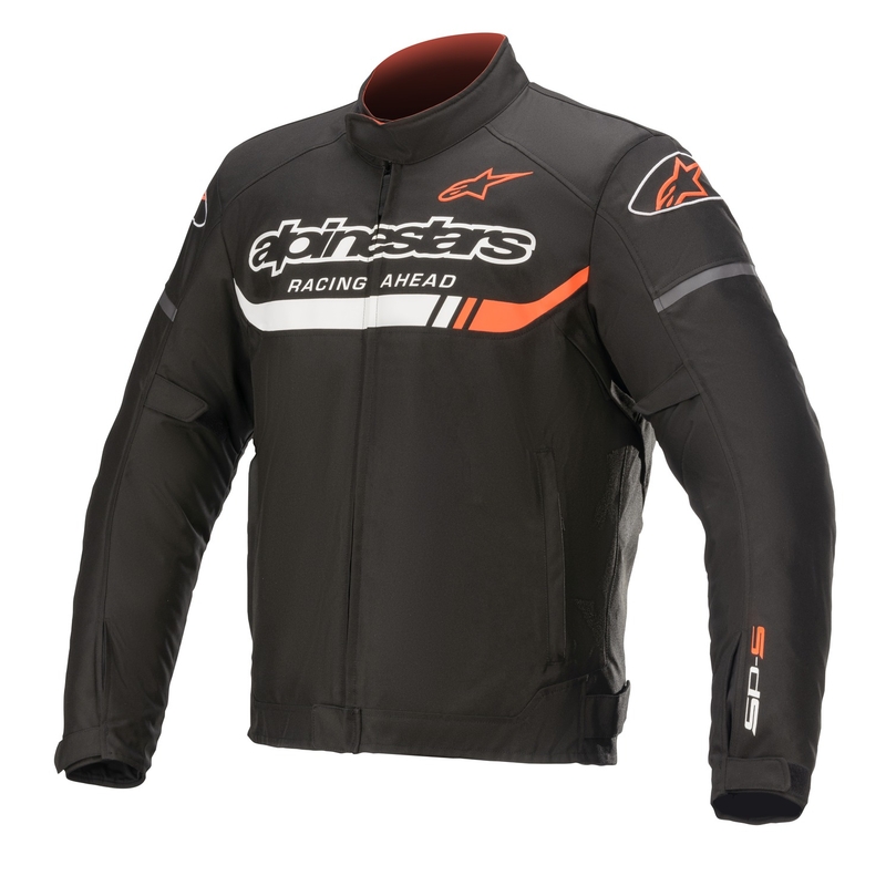 Veste moto Alpinestars T-SP S Ignition Waterproof Noir-Blanc-Rouge fluo