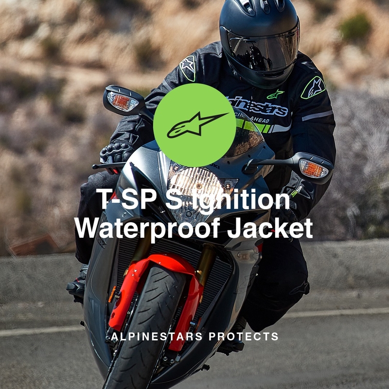 Veste moto Alpinestars T-SP S Ignition Waterproof Noir-Blanc-Rouge fluo