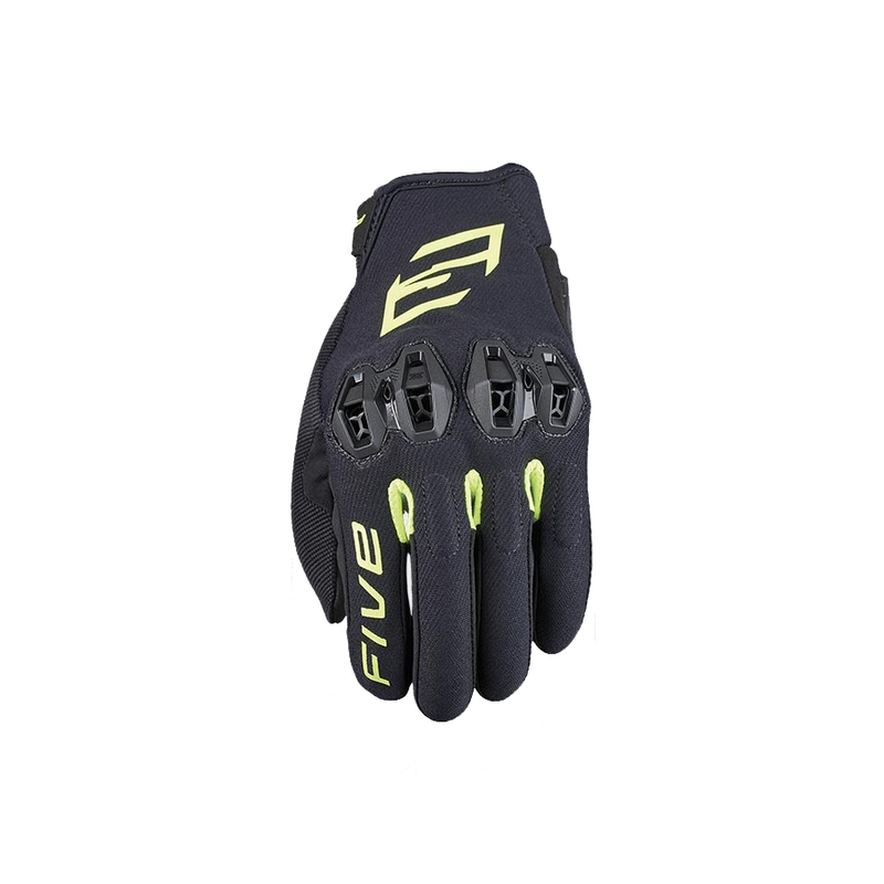 Gants moto FIVE Tricks noir-jaune fluo