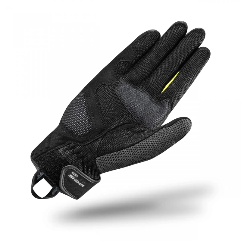 Gants moto femme Shima Hero noir-jaune fluo