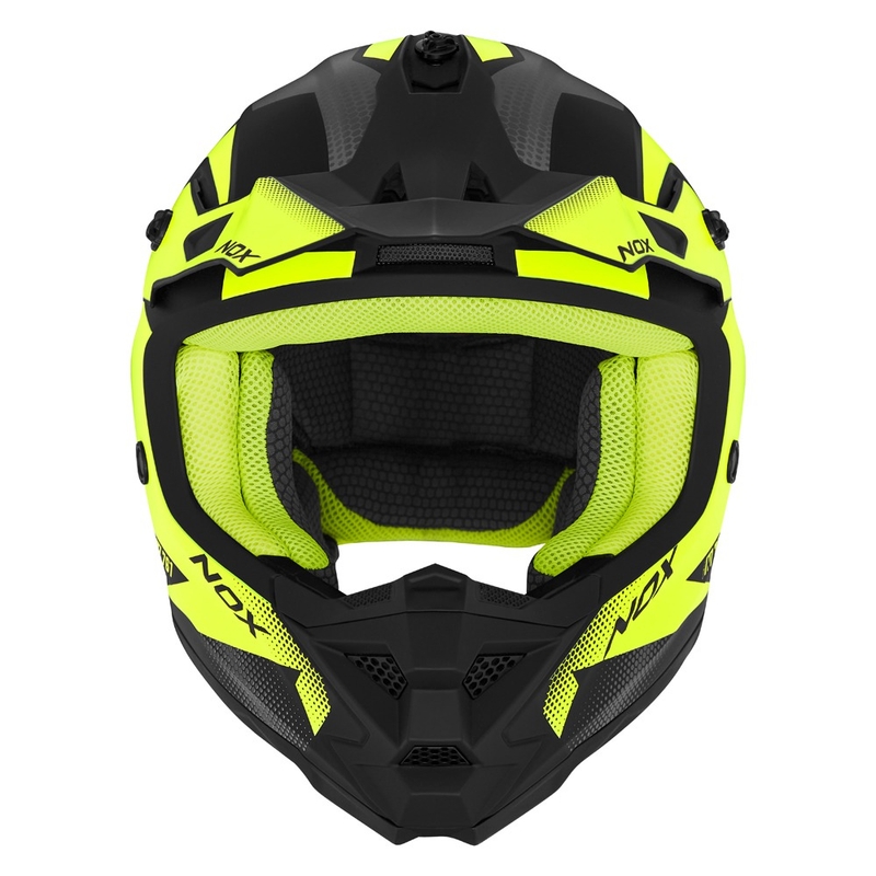 Casque motocross enfants NOX N761 MX jaune fluo-noir-gris