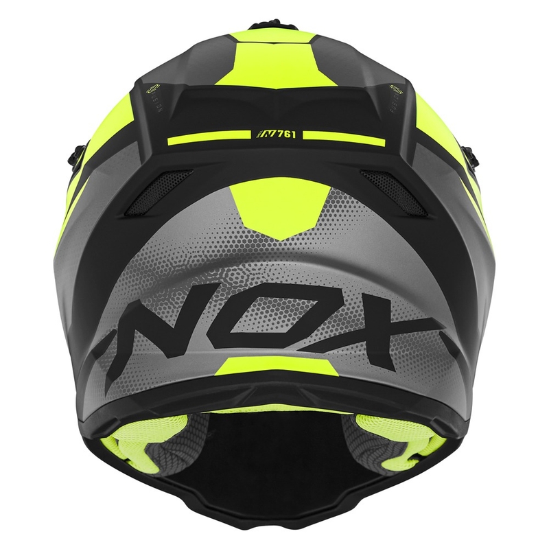 Casque motocross enfants NOX N761 MX jaune fluo-noir-gris