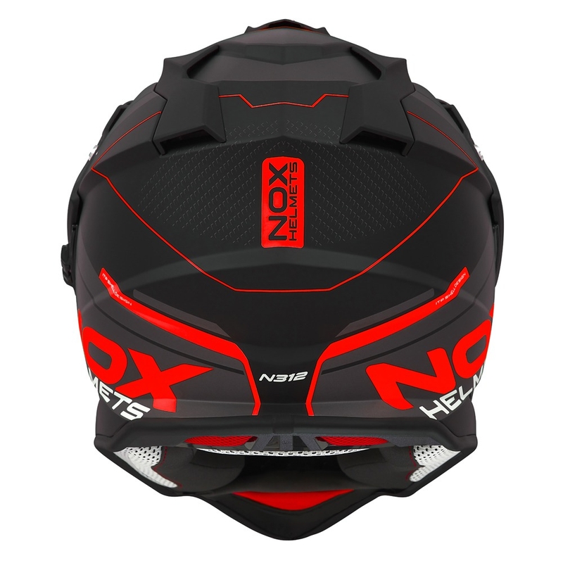 Casque d'enduro NOX N312 Drone mat noir-rouge