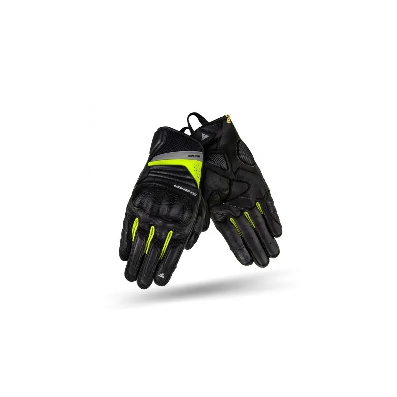 Gants moto Shima Rush noir-jaune fluo