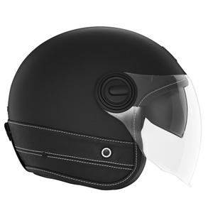 Casque moto ouvert NOX PREMIUM Heritage cuir noir