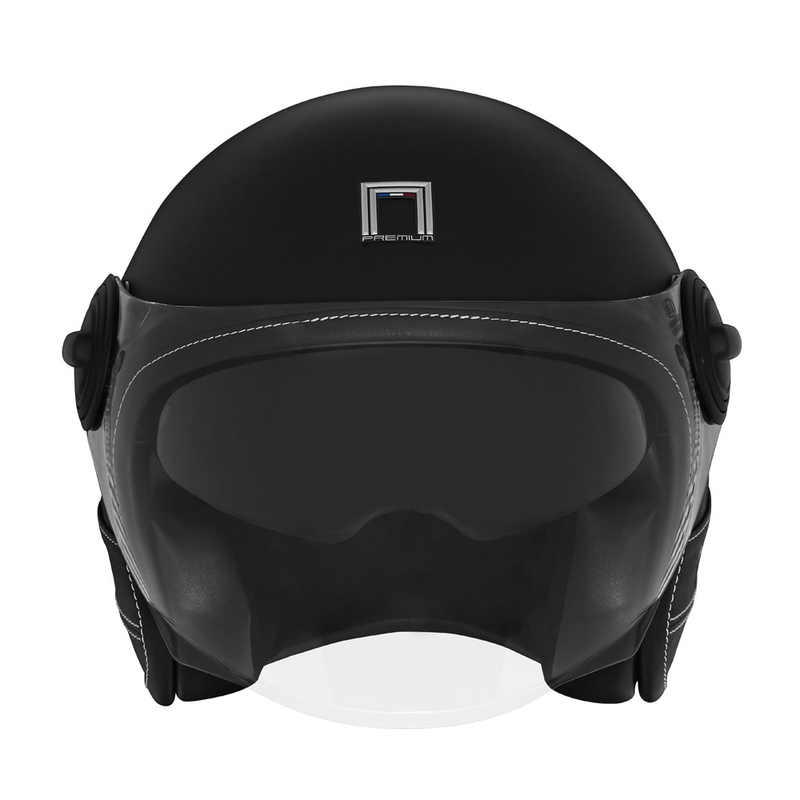 Casque moto ouvert NOX PREMIUM Heritage cuir noir