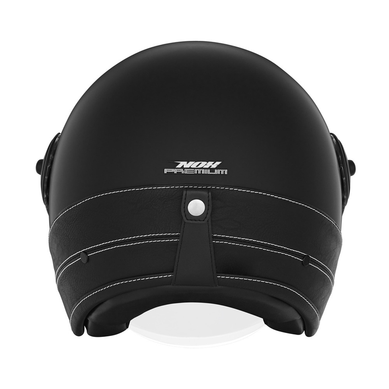 Casque moto ouvert NOX PREMIUM Heritage cuir noir