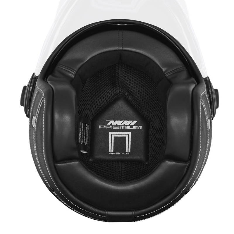 Casque moto ouvert NOX PREMIUM Heritage cuir noir