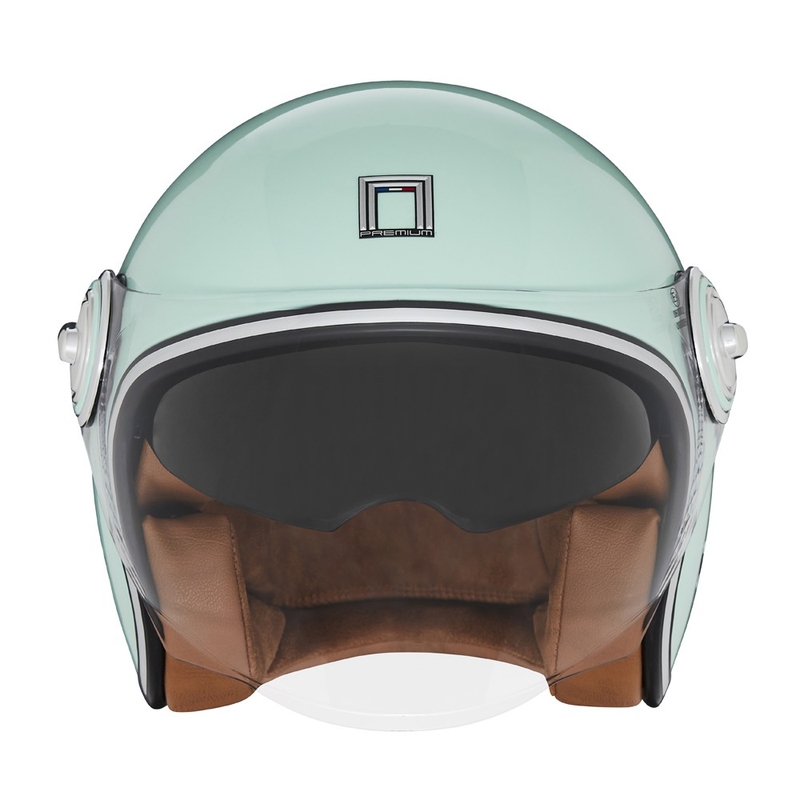 Casque de moto ouvert NOX PREMIUM Heritage vert pastel