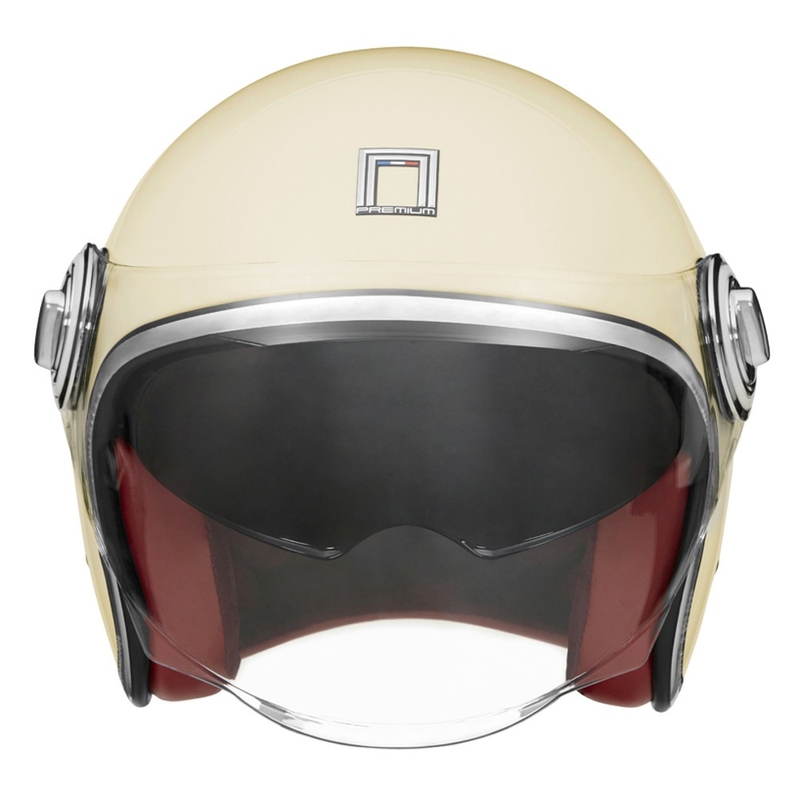 Casque moto ouvert NOX PREMIUM Heritage crème blanc