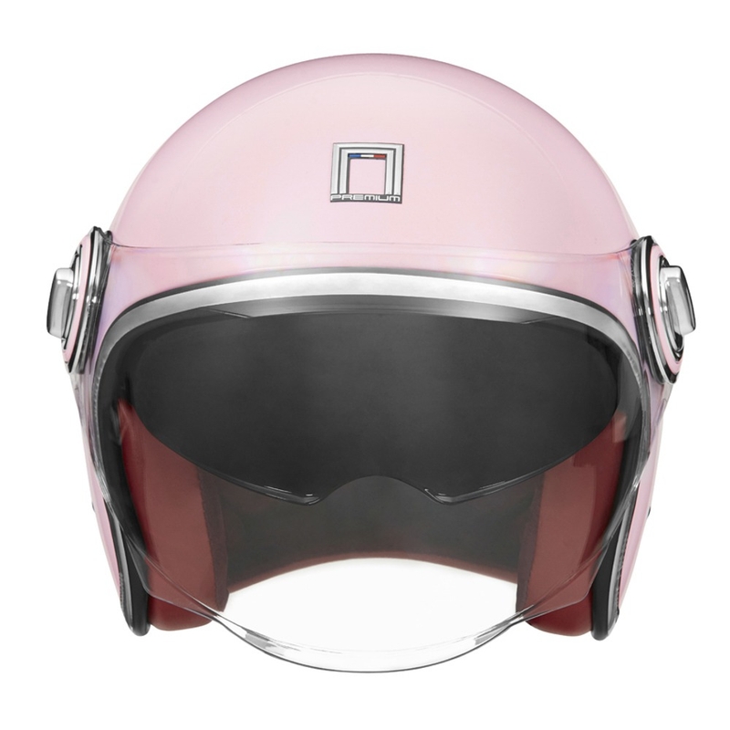 Casque moto ouvert NOX PREMIUM Heritage rose pastel