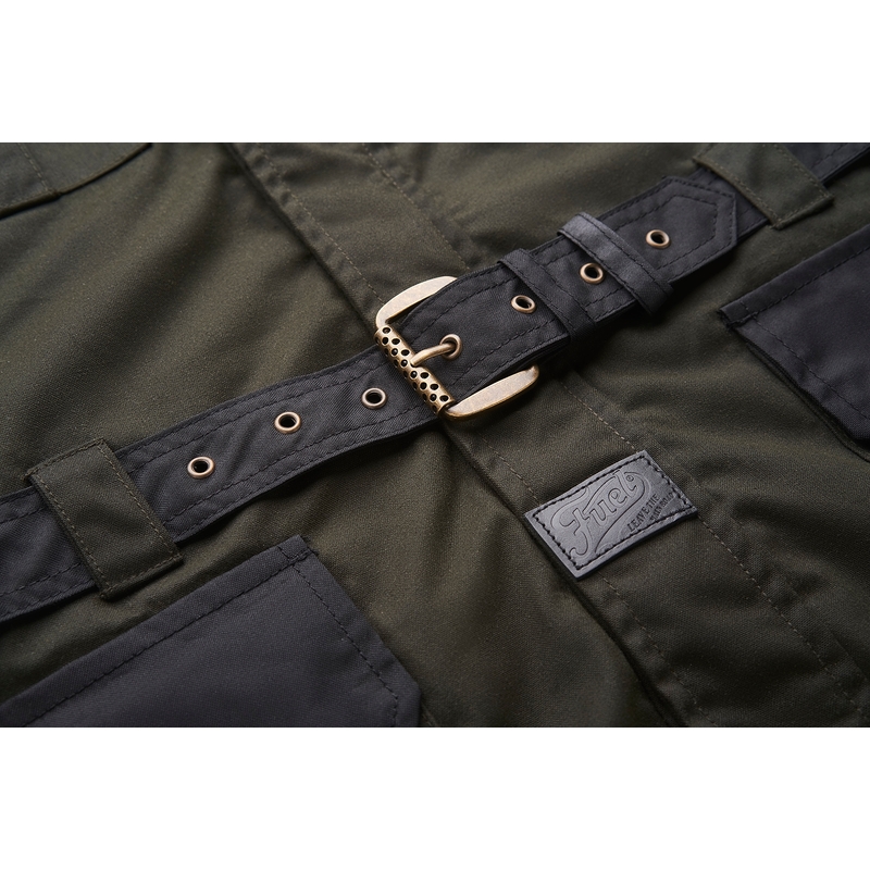 Blouson moto Fuel Bunker vert-noir