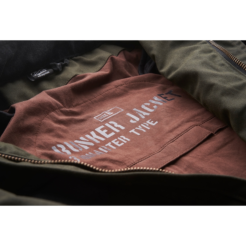 Blouson moto Fuel Bunker vert-noir