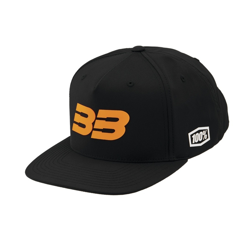 Casquette 100% BB33 Snapback noir-orange