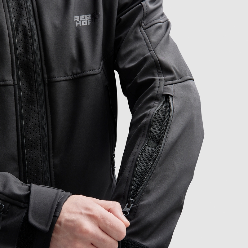 Veste moto Softshell Rebelhorn Slash Noir