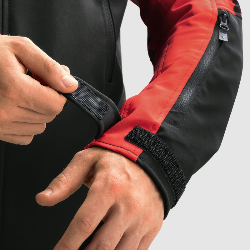 Veste de moto softshell Rebelhorn Slash noire et rouge
