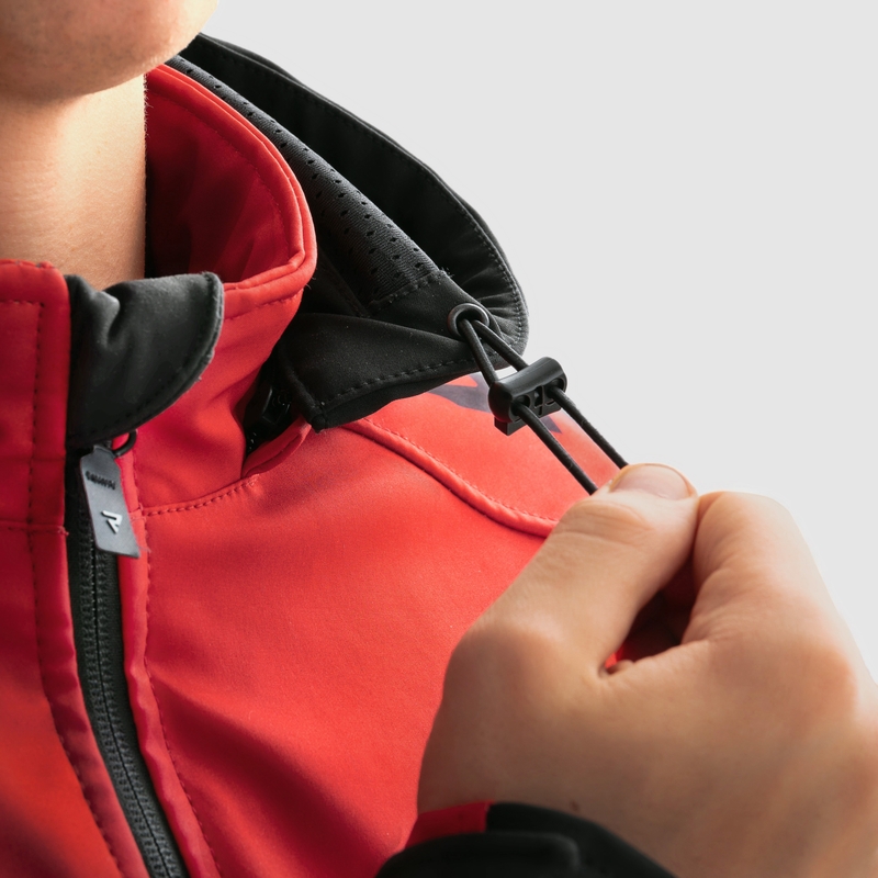 Veste de moto softshell Rebelhorn Slash noire et rouge