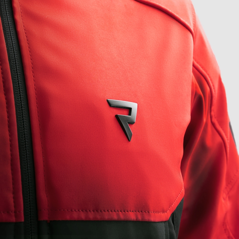 Veste de moto softshell Rebelhorn Slash noire et rouge