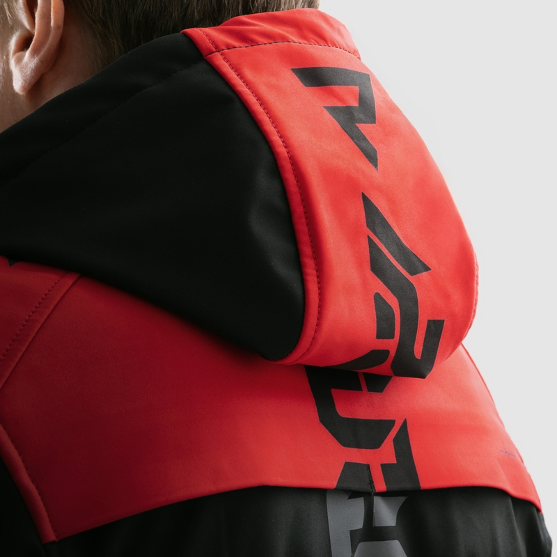 Veste de moto softshell Rebelhorn Slash noire et rouge