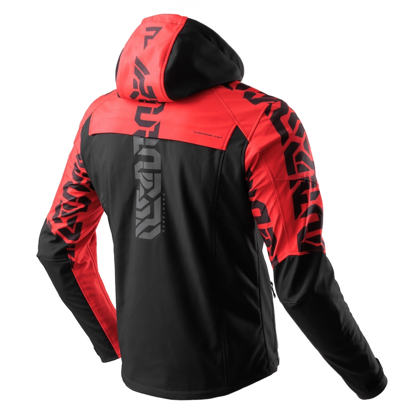 Veste de moto softshell Rebelhorn Slash noire et rouge