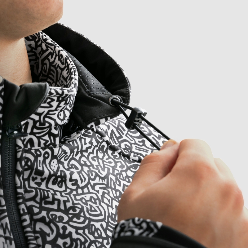 Veste moto Softshell Rebelhorn Slash Noriaki noir et blanc