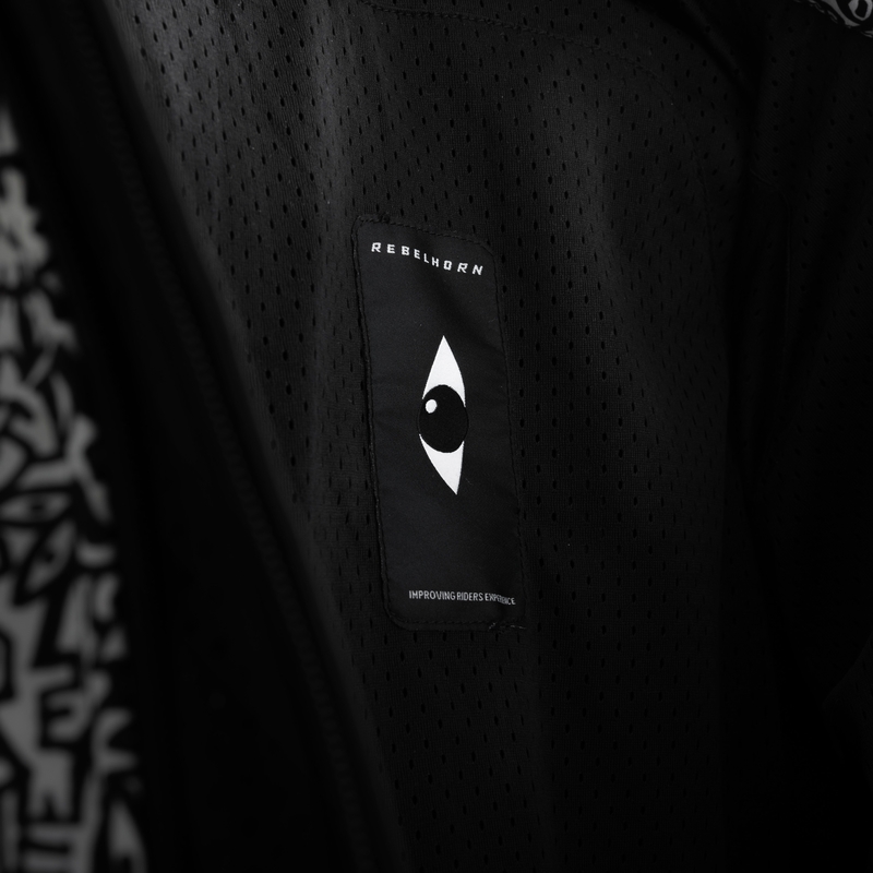 Veste moto Softshell Rebelhorn Slash Noriaki noir et blanc
