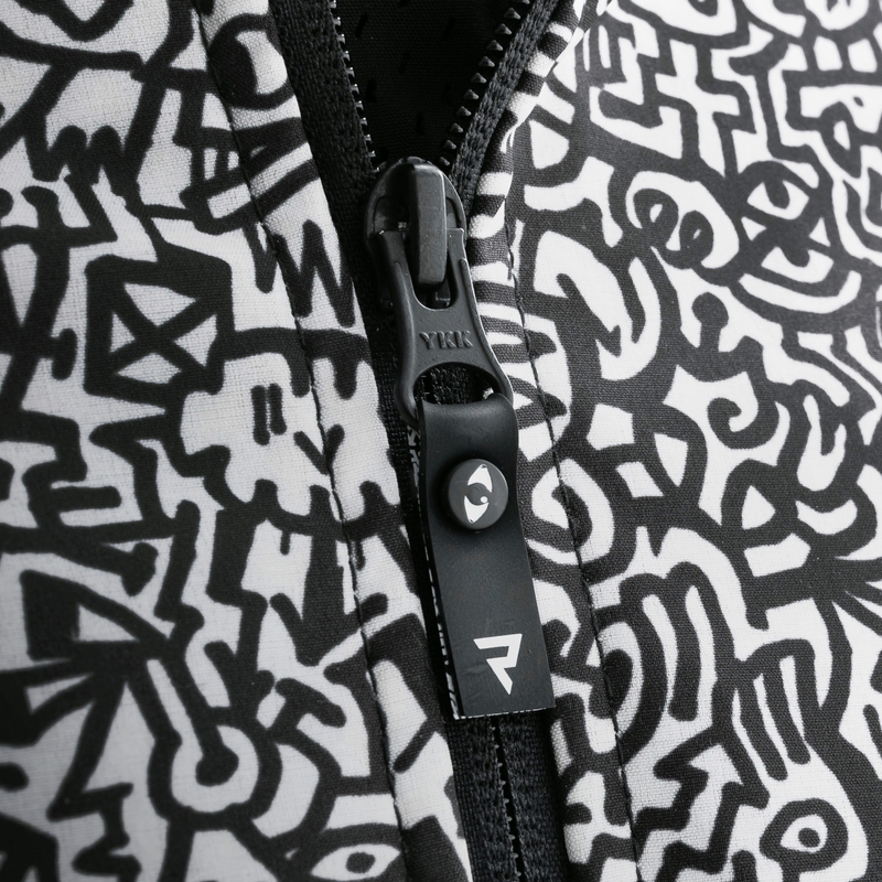 Veste moto Softshell Rebelhorn Slash Noriaki noir et blanc