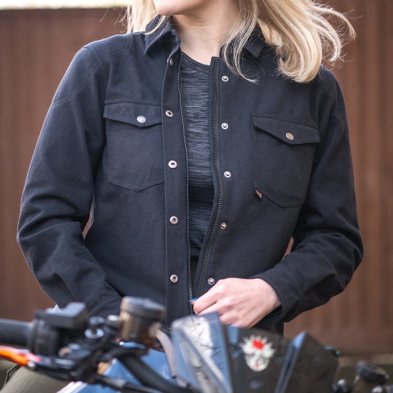 Chemise moto femme Oxford Kickback 2.0 Noir