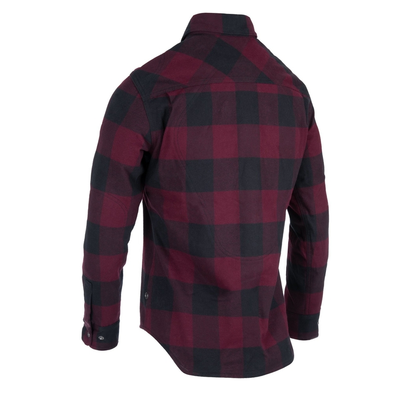 Chemise moto Oxford Kickback 2.0 pour femmes, rouge et noir