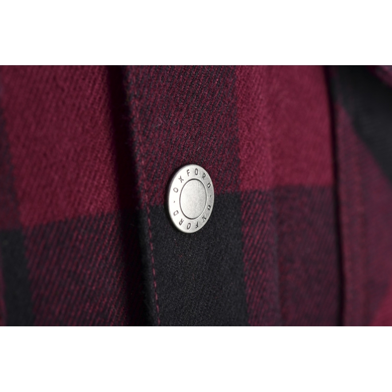 Chemise moto Oxford Kickback 2.0 pour femmes, rouge et noir