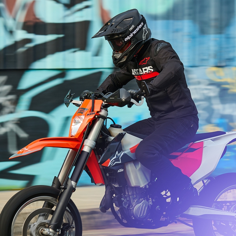 Veste moto Alpinestars SMX Air noir-rouge fluo